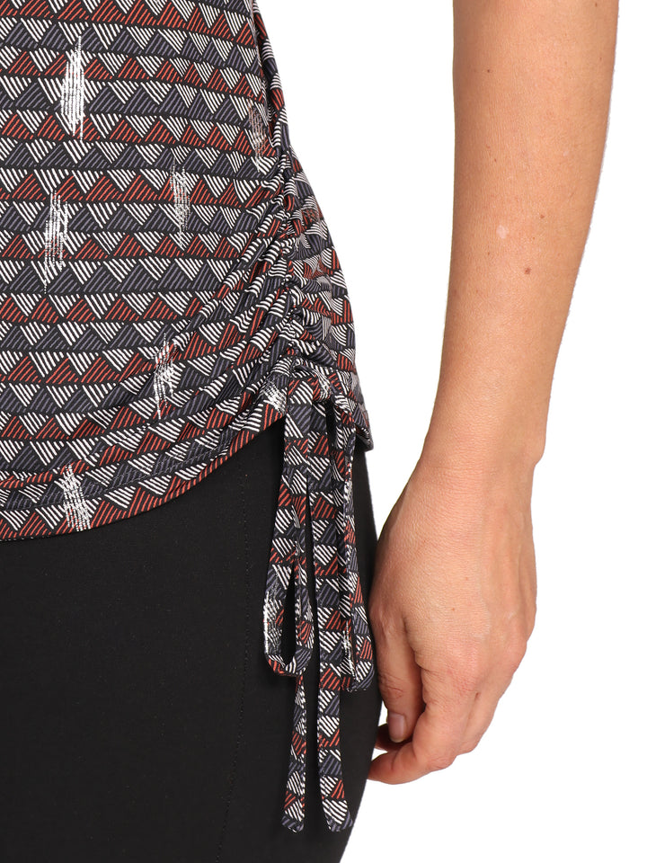 Blusa Cuello Redondo, Manga Olán, Estampada