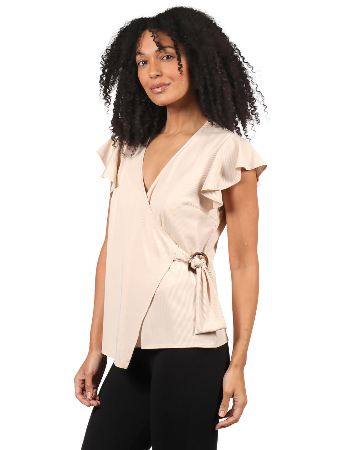 Blusa Cruzada , Manga Olán, Con Amarre al Frente