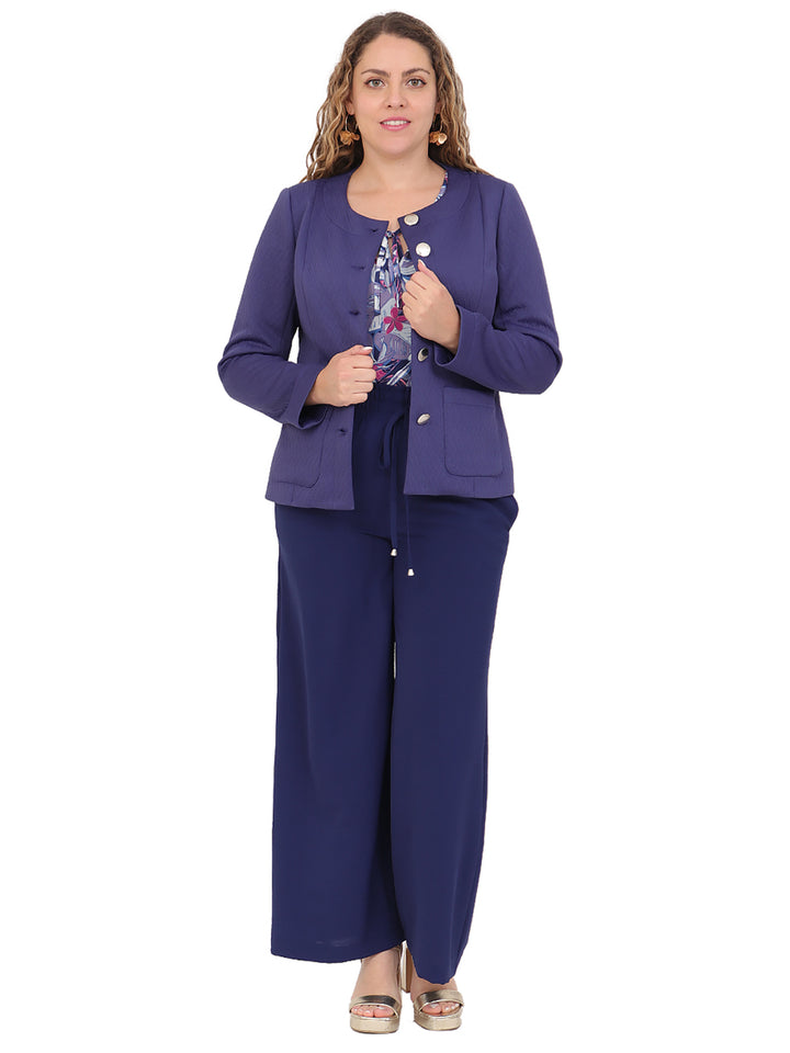 Saco Cuello Redondo ,Bolsillos al frente, Botones