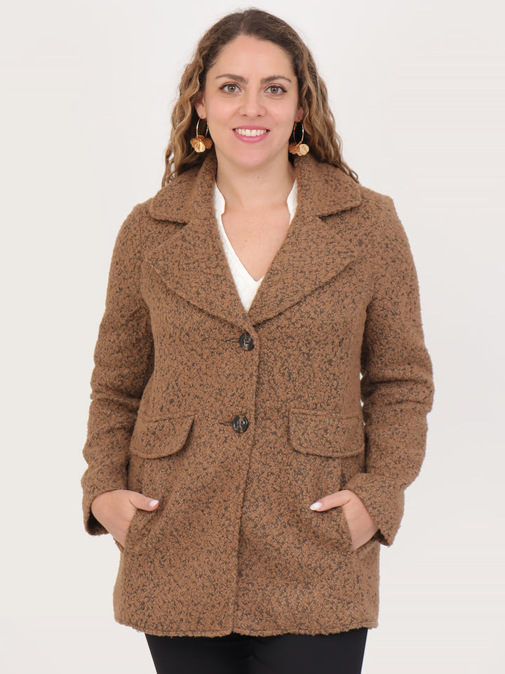 Abrigo con Solapa , Botones al frente, Largo