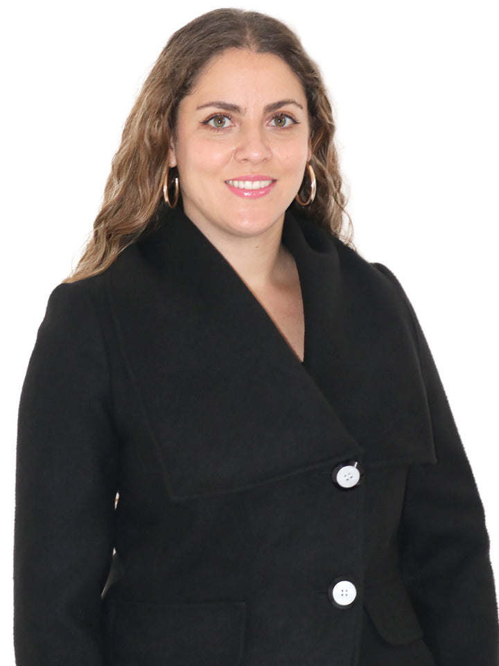Abrigo con Solapa , Botones al frente, PETITE