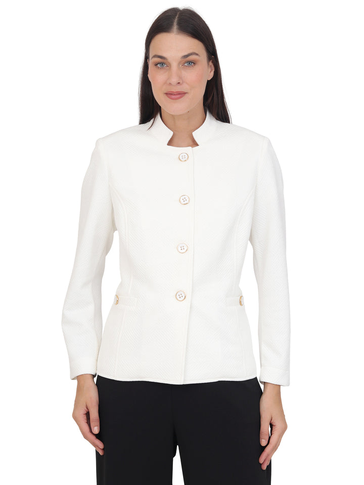 Chaqueta Cuello Redondo, Botones al Frente