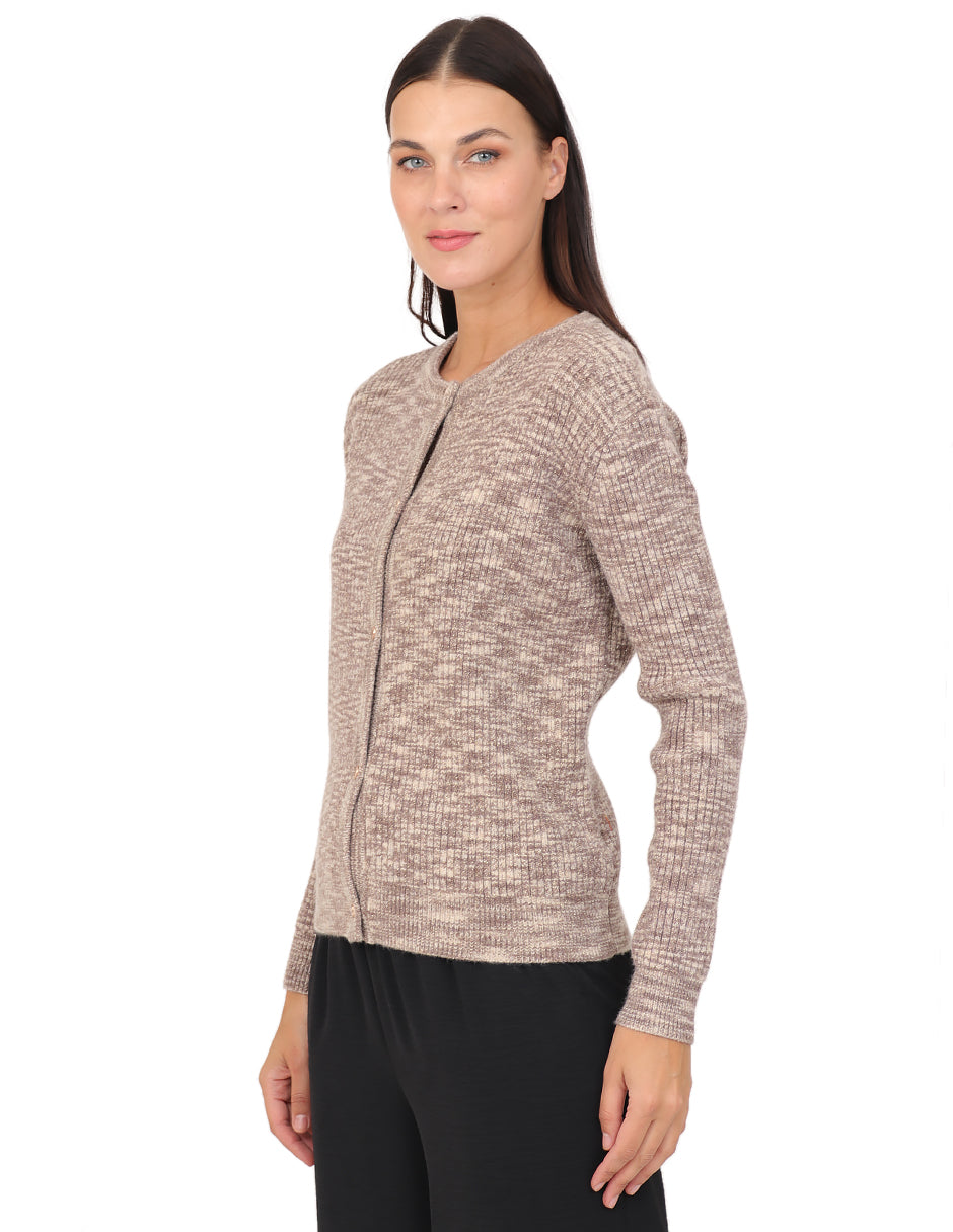 Suéter Cuello Redondo, Botones al Frente