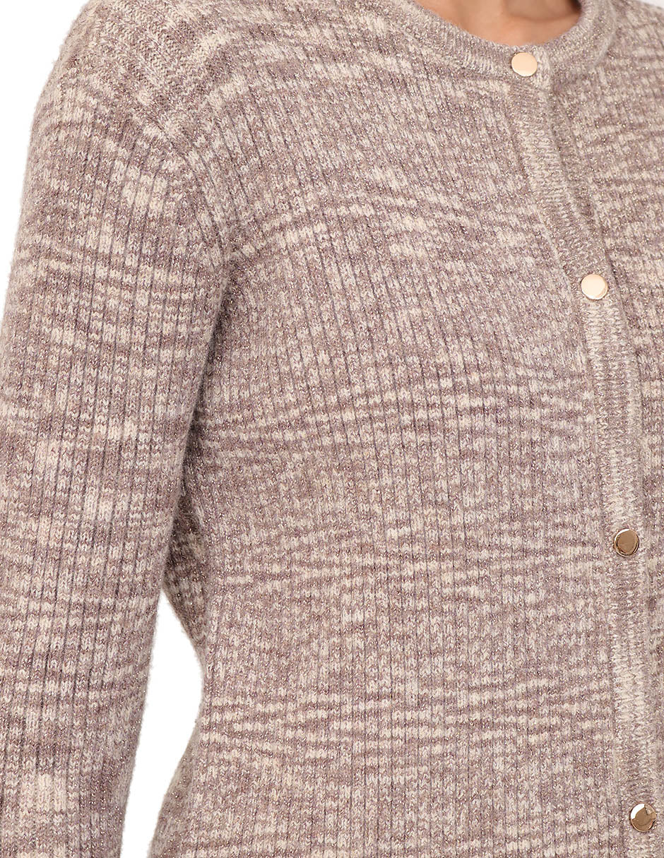 Suéter Cuello Redondo, Botones al Frente