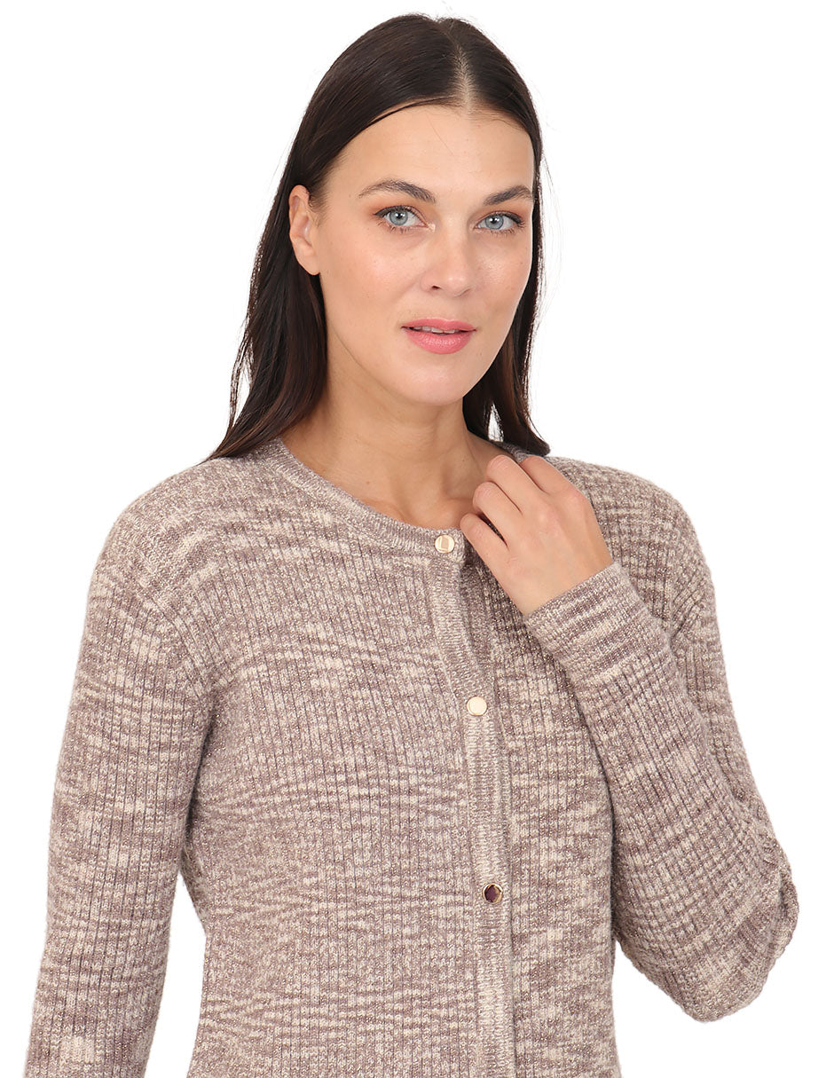 Suéter Cuello Redondo, Botones al Frente