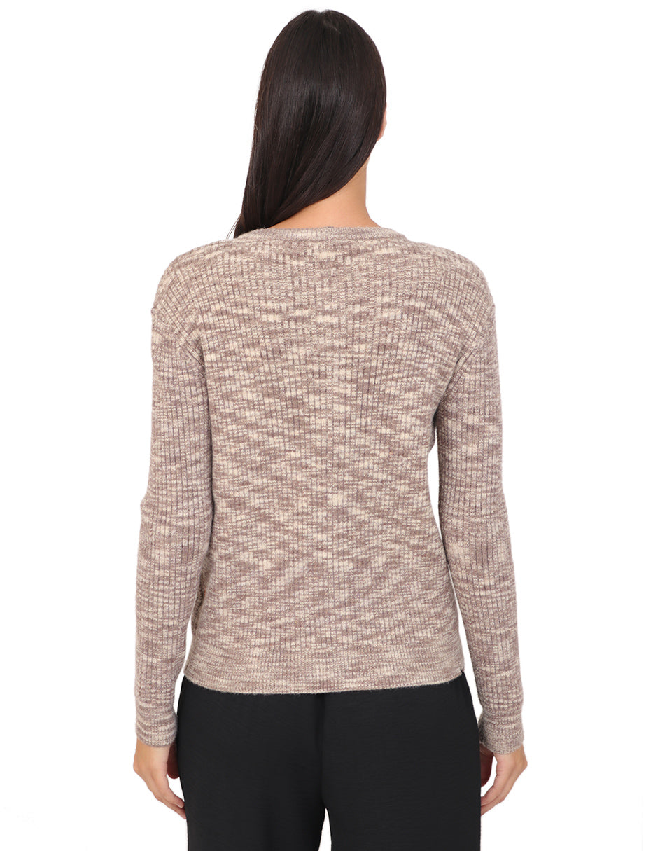 Suéter Cuello Redondo, Botones al Frente