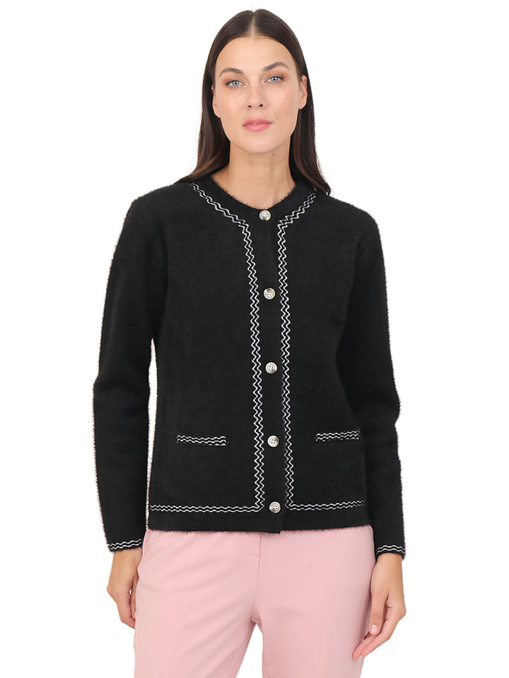 Suéter Cuello Redondo, Botones al Frente.