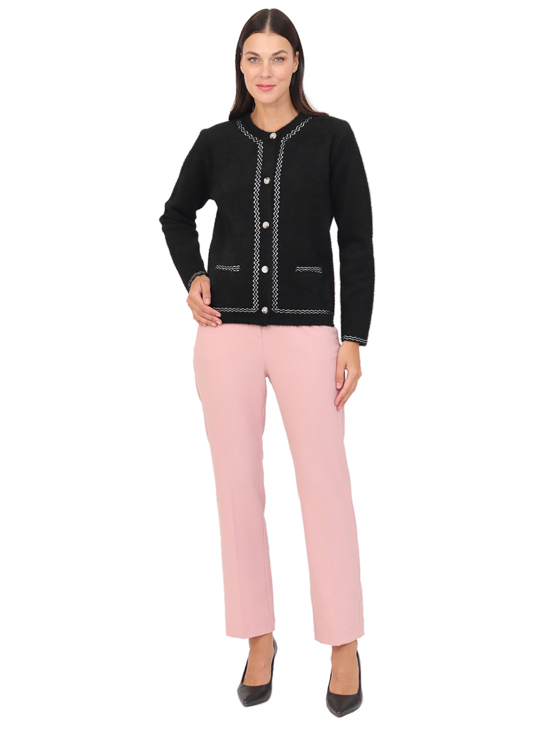 Suéter Cuello Redondo, Botones al Frente.