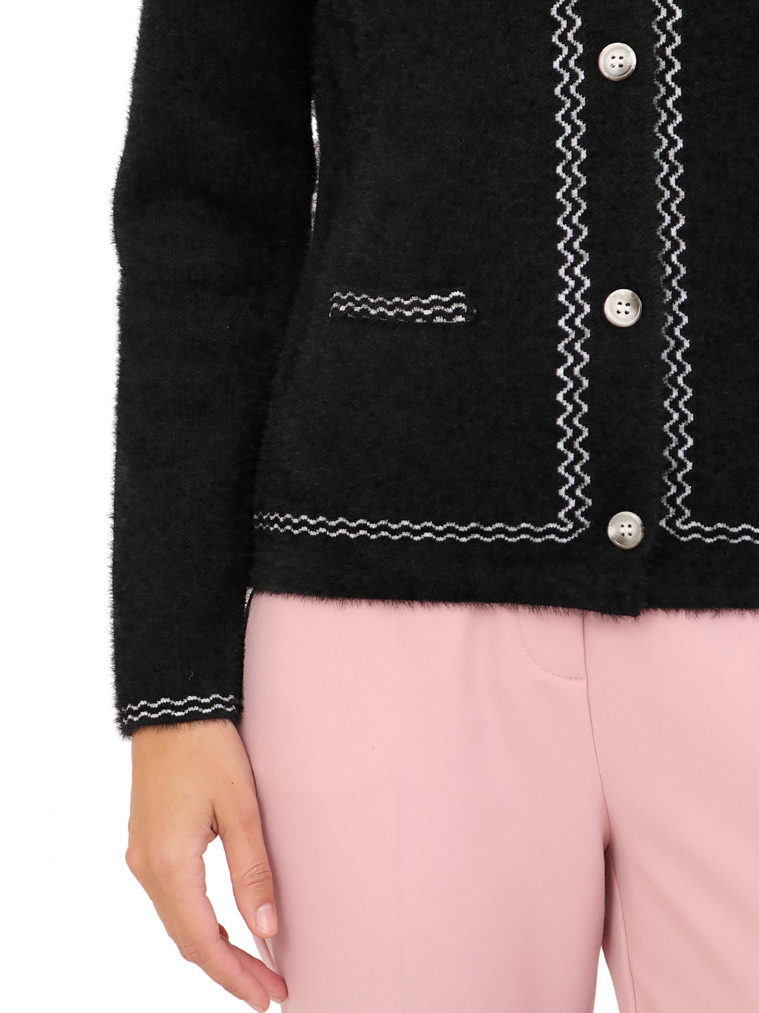 Suéter Cuello Redondo, Botones al Frente.