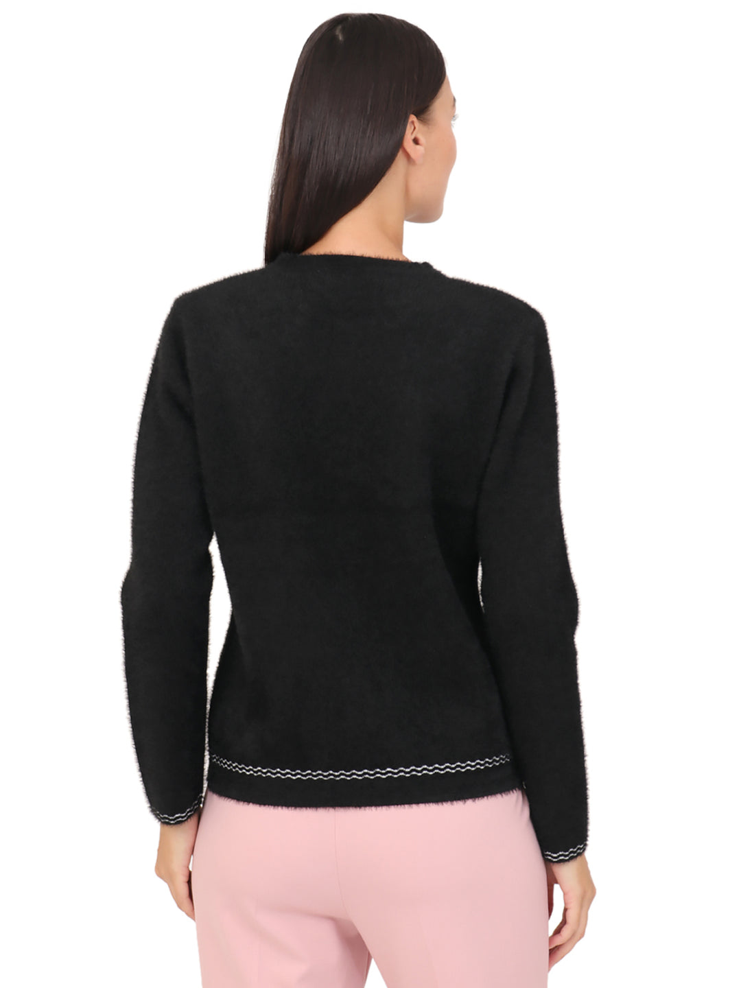 Suéter Cuello Redondo, Botones al Frente.