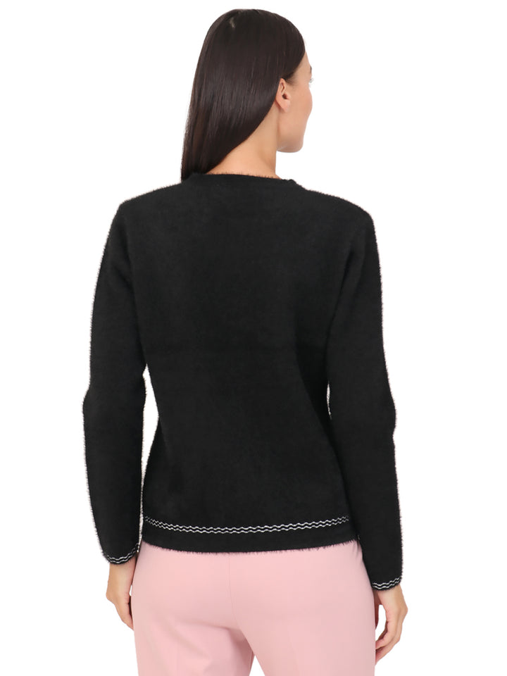 Suéter Cuello Redondo, Botones al Frente.