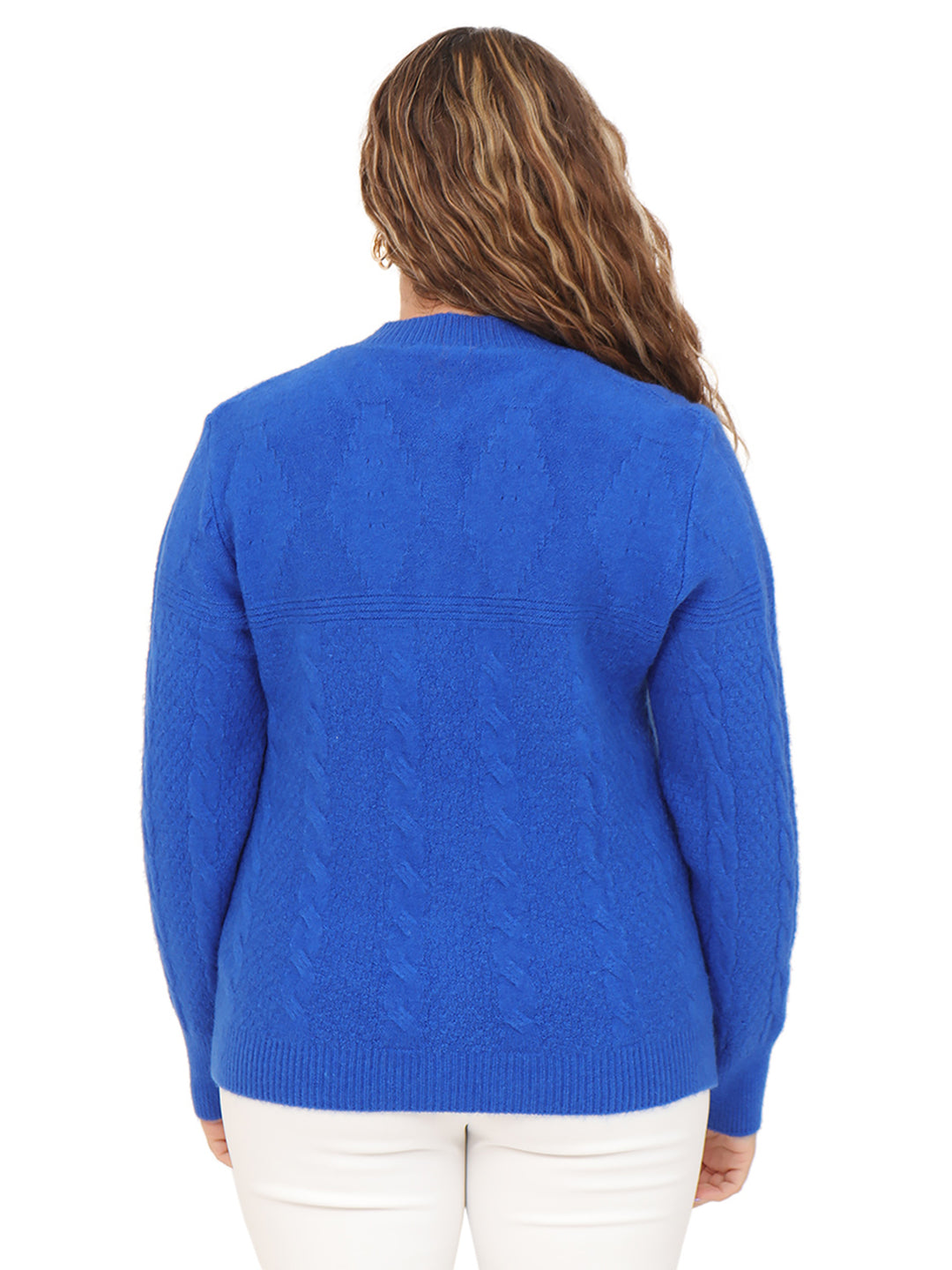 Suéter Cuello Redondo, Botones al Frente