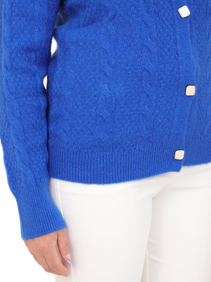 Suéter Cuello Redondo, Botones al Frente