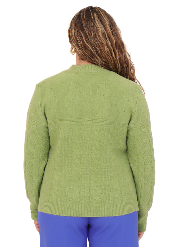 Suéter Cuello Redondo, Botones al Frente