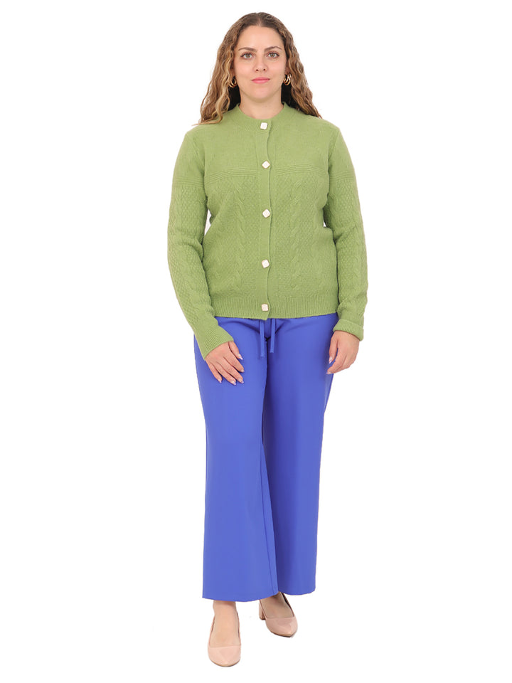 Suéter Cuello Redondo, Botones al Frente