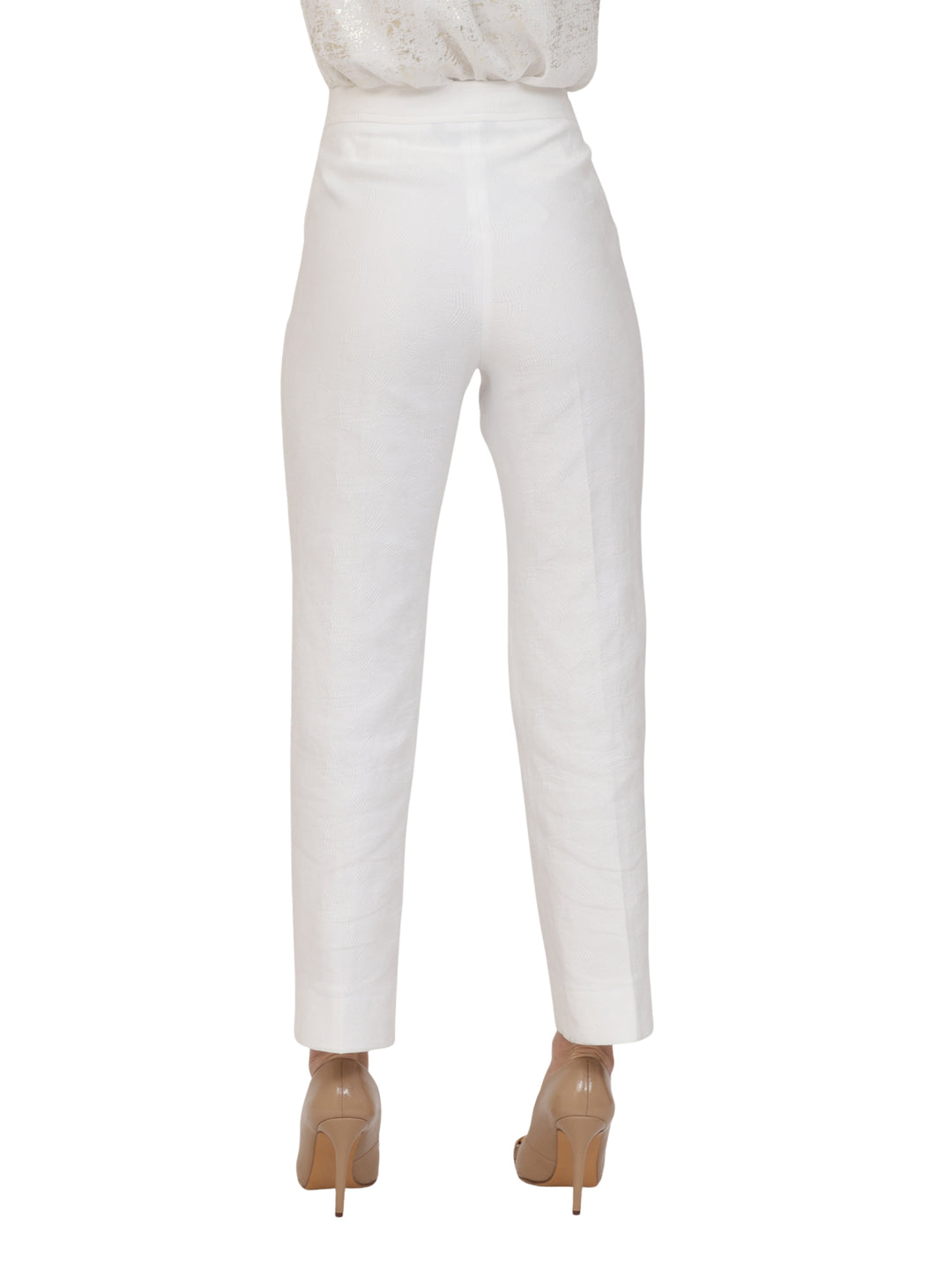 Pantalón Recto, Liso, con Textura