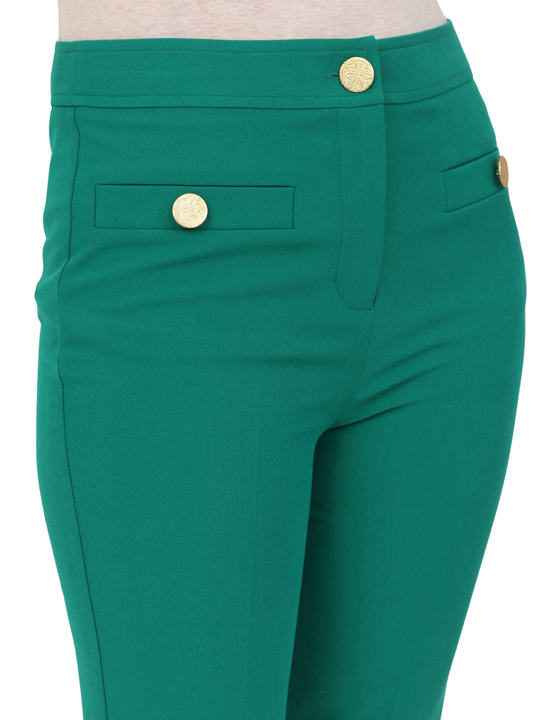 Pantalón Recto, Liso, Bolsas Al Frente