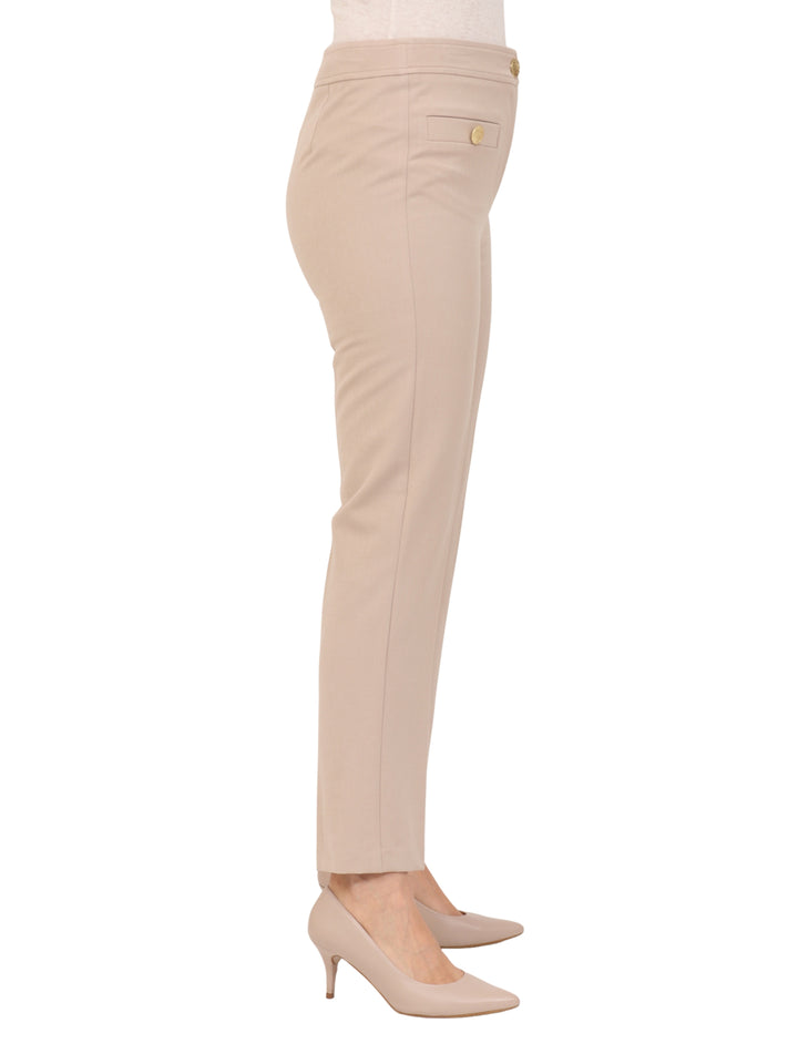 Pantalón Recto, Liso, Bolsas Al Frente