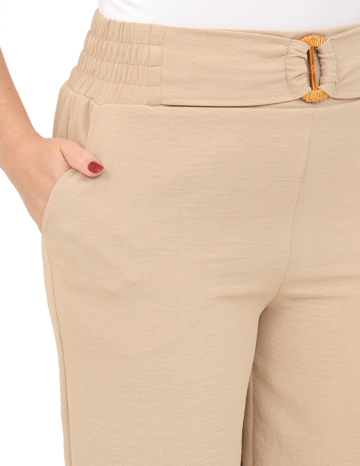 Pantalón Recto, Resorte, Liso