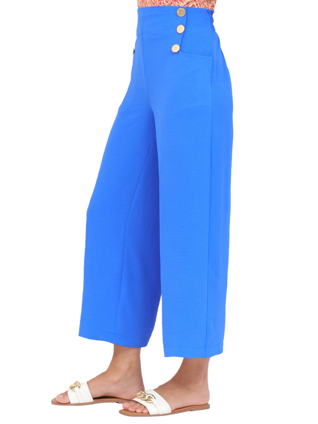 Pantalón Recto, Liso, botones al Frente