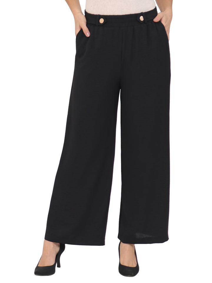 Pantalón Recto, Liso, Botones al Frente