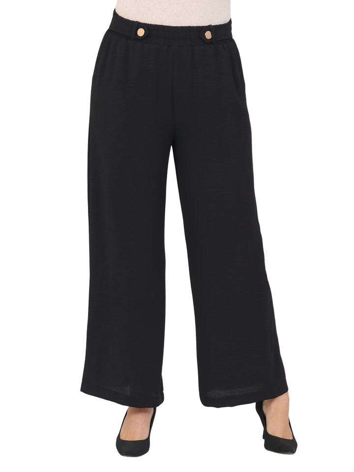 Pantalón Recto, Liso, Botones al Frente