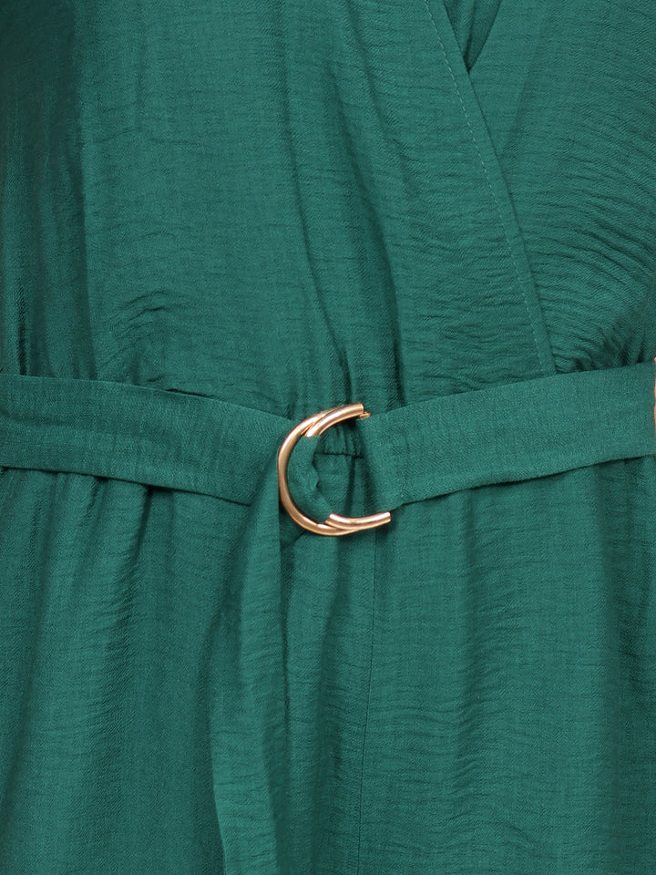 Jumpsuit, manga corta, cuello Camisero, Cruzado