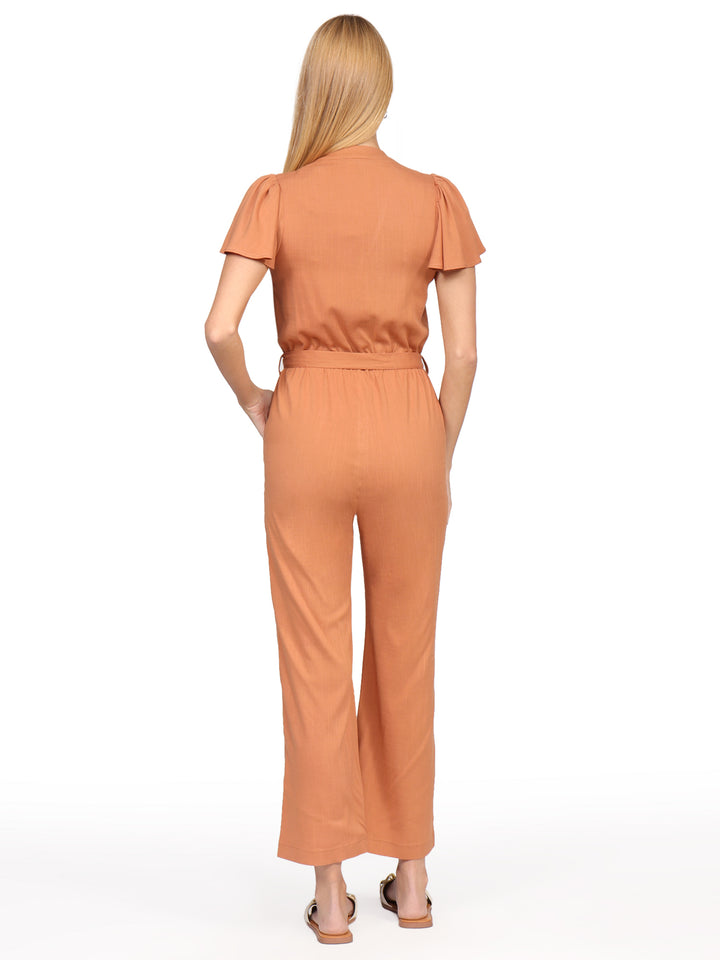 Jumpsuit, Manga Corta, Cuello Redondo