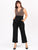 Jumpsuit Cuello en V, Sin Manga, Amarre en la Cintura