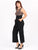 Jumpsuit Cuello en V, Sin Manga, Amarre en la Cintura