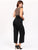 Jumpsuit Cuello en V, Sin Manga, Amarre en la Cintura
