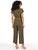 Jumpsuit, Cuello V,  Cinturon, Manga Corta, Liso