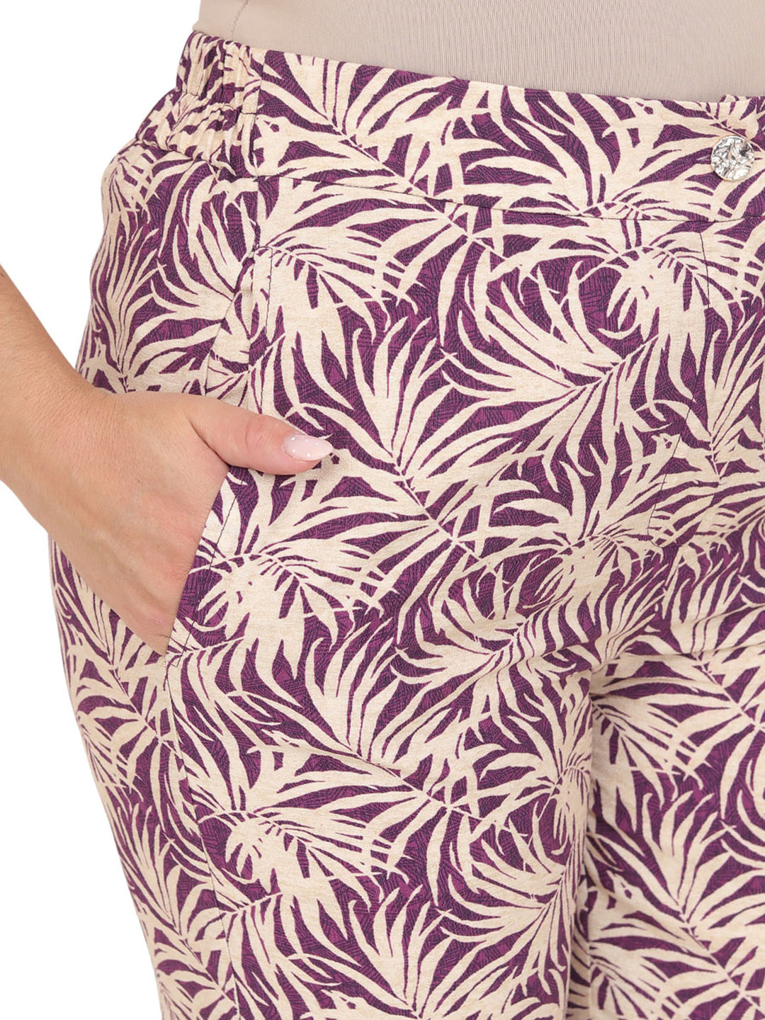 Pantalón Recto, Resorte, Estampado