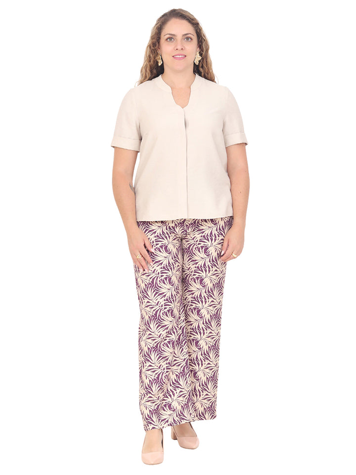 Pantalón Recto, Resorte, Estampado