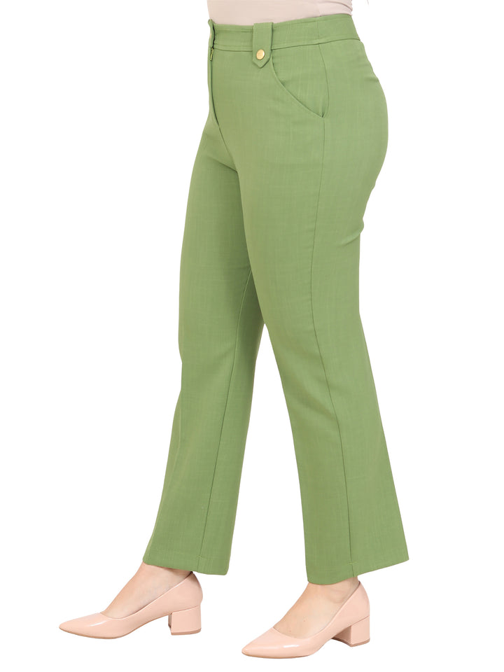Pantalón Recto, Liso, Bolsas Al Frente