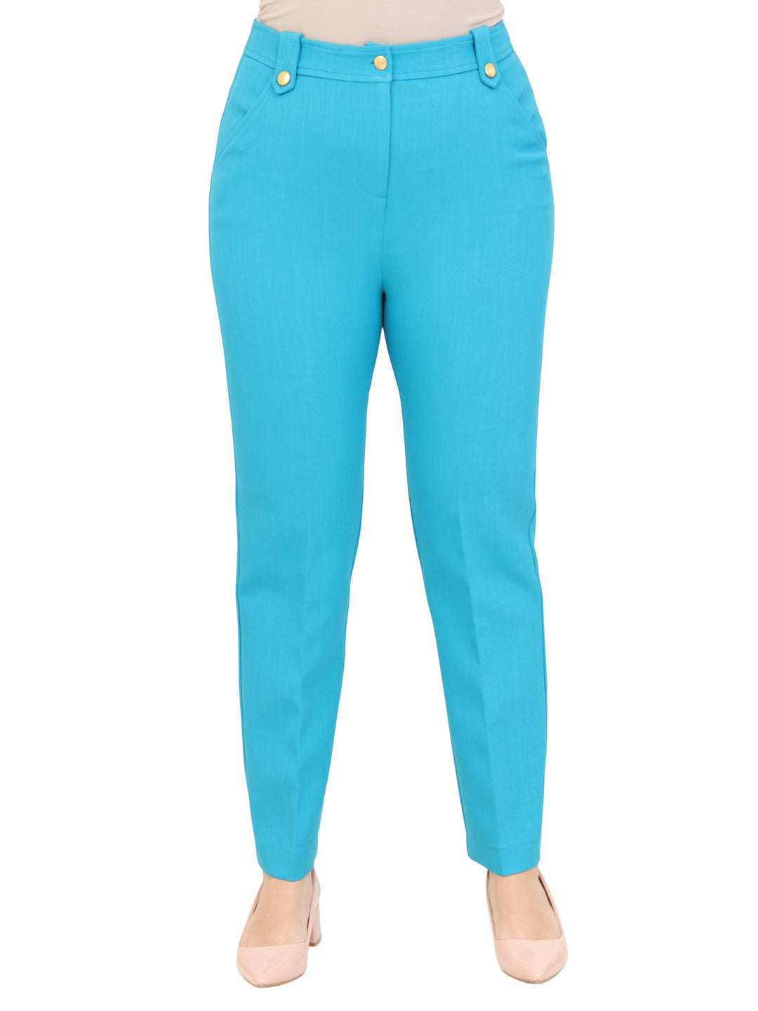 Pantalón Recto, Liso, Bolsas Al Frente