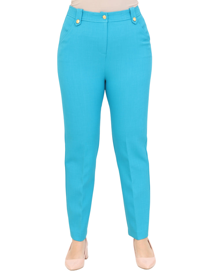 Pantalón Recto, Liso, Bolsas Al Frente