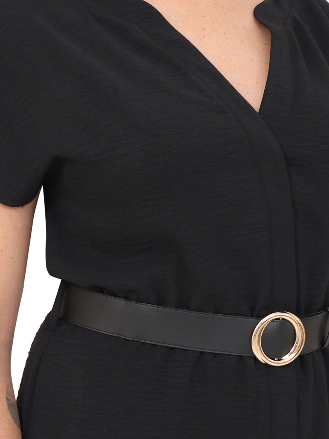 Jumpsuit, manga corta, cuello V