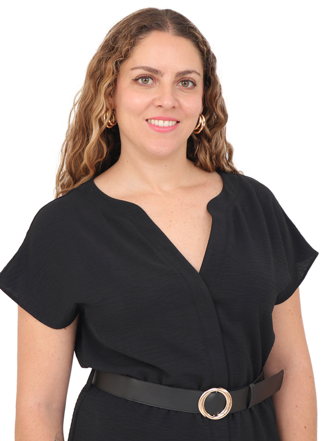 Jumpsuit, manga corta, cuello V