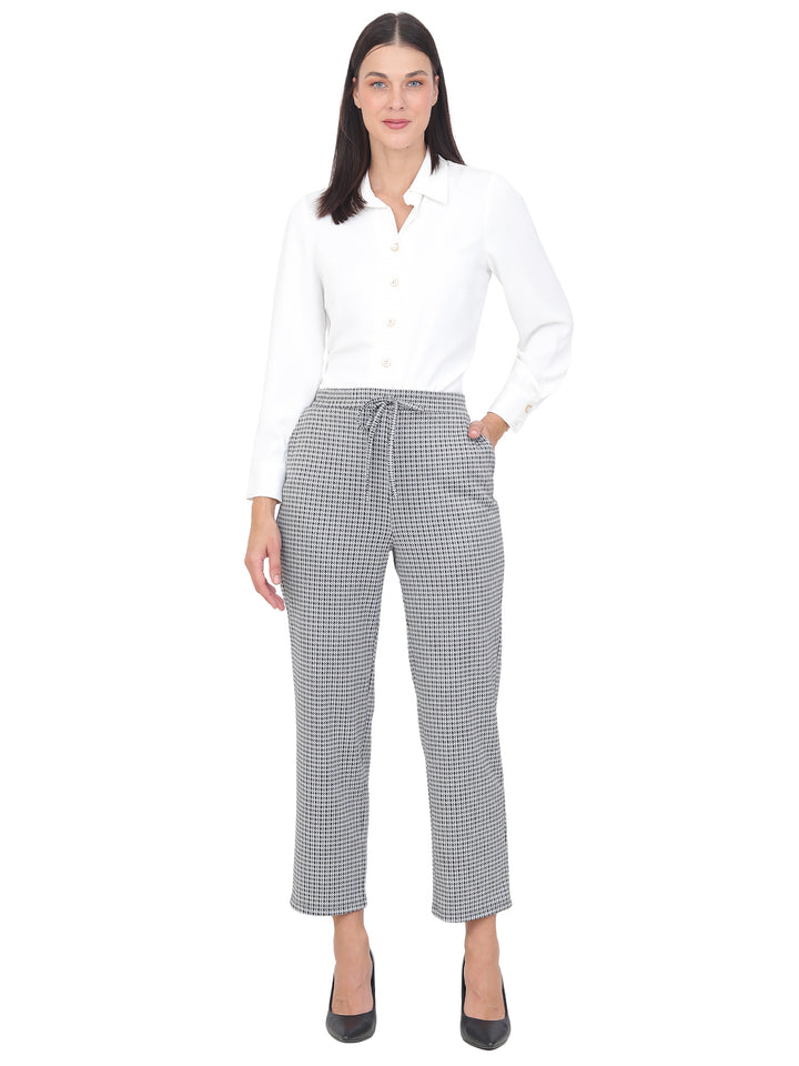 Pantalón Recto,  Resorte, Amarre al frente, Estampado