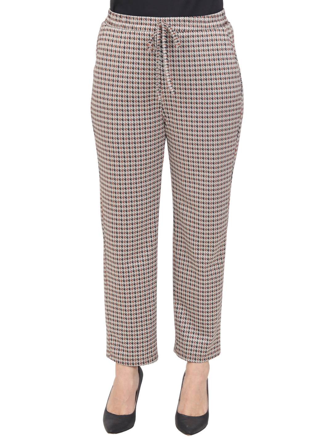 Pantalón Recto,  Resorte, Amarre al frente, Estampado