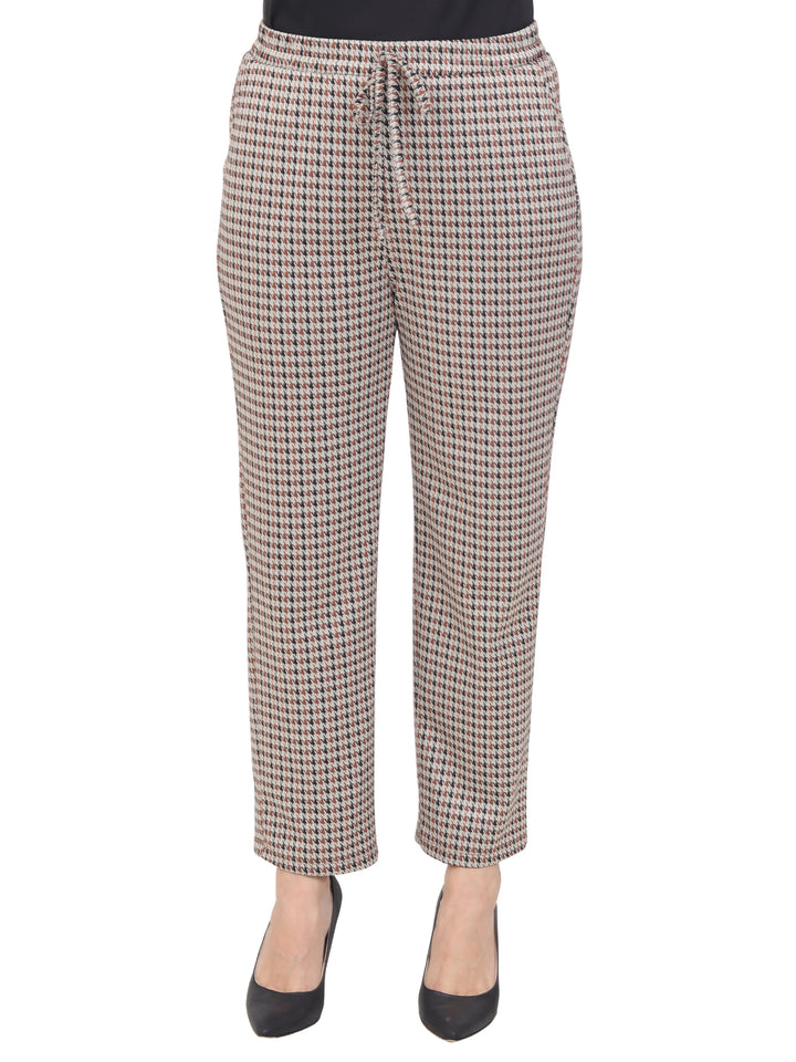 Pantalón Recto,  Resorte, Amarre al frente, Estampado