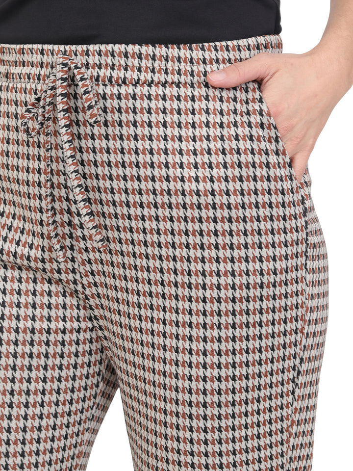 Pantalón Recto,  Resorte, Amarre al frente, Estampado