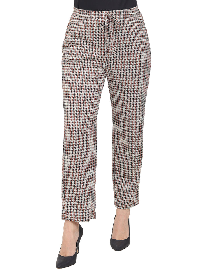Pantalón Recto,  Resorte, Amarre al frente, Estampado
