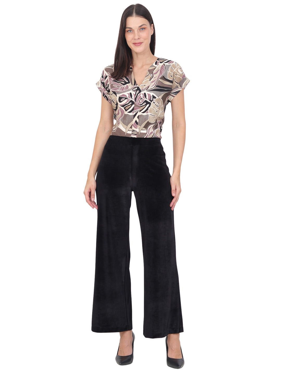 Pantalón Recto,  Liso Terciopelo