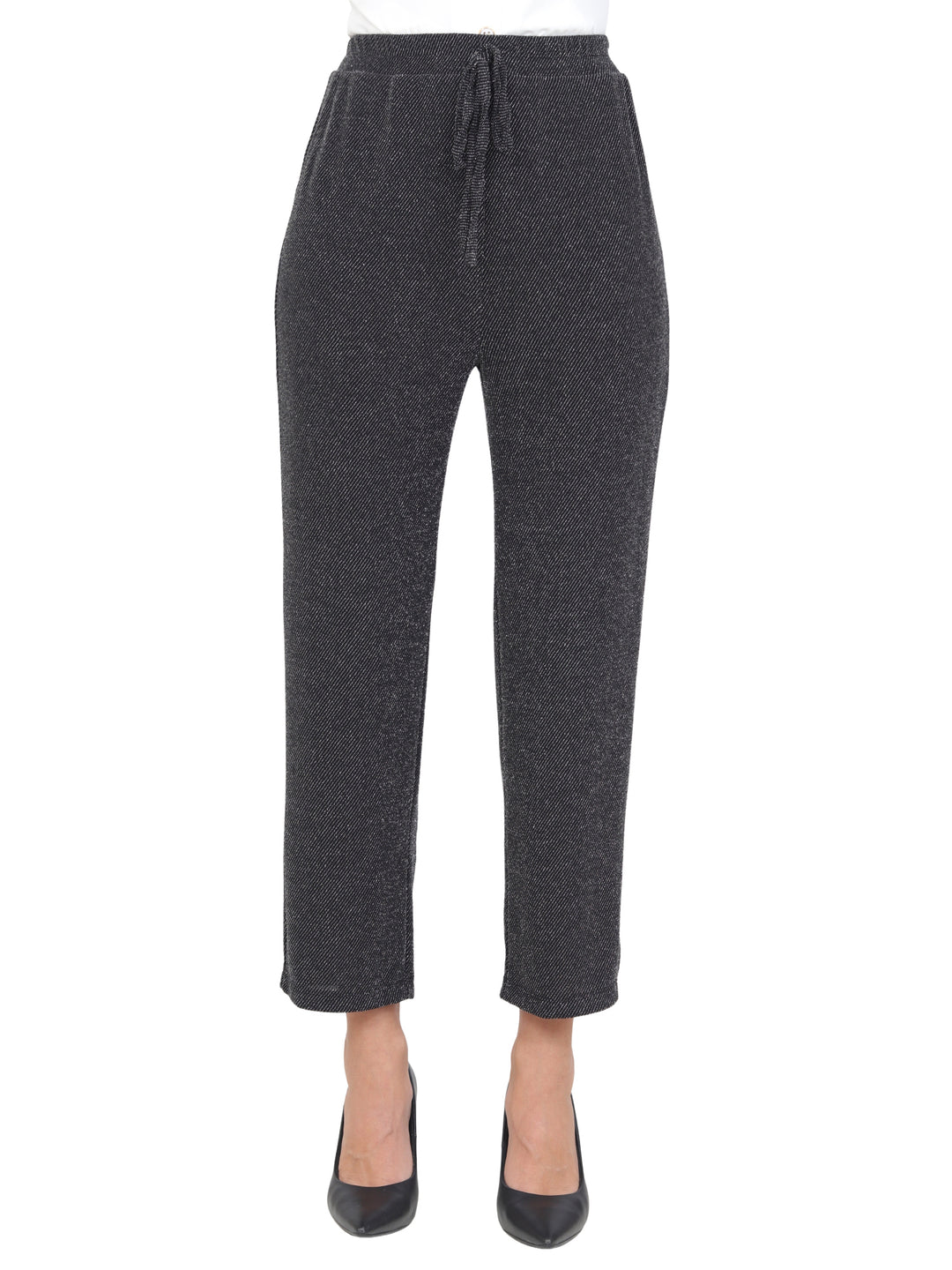 Pantalón Recto,  Resorte, Amarre al frente, Brillos