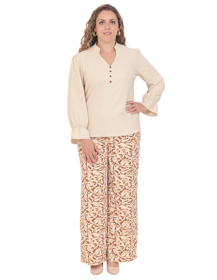 Pantalón Recto, Resorte, Estampado