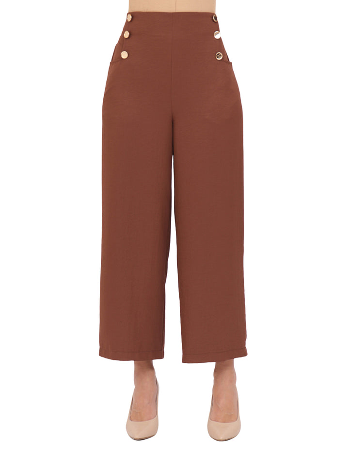 Pantalón Recto, Liso, botones al Frente