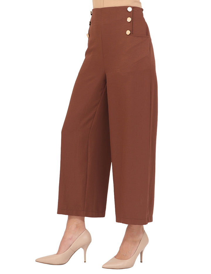 Pantalón Recto, Liso, botones al Frente