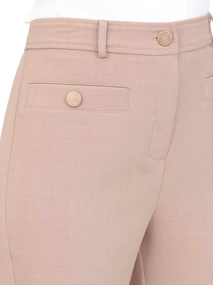 Pantalón Recto,  Bolsas con Boton al Frente